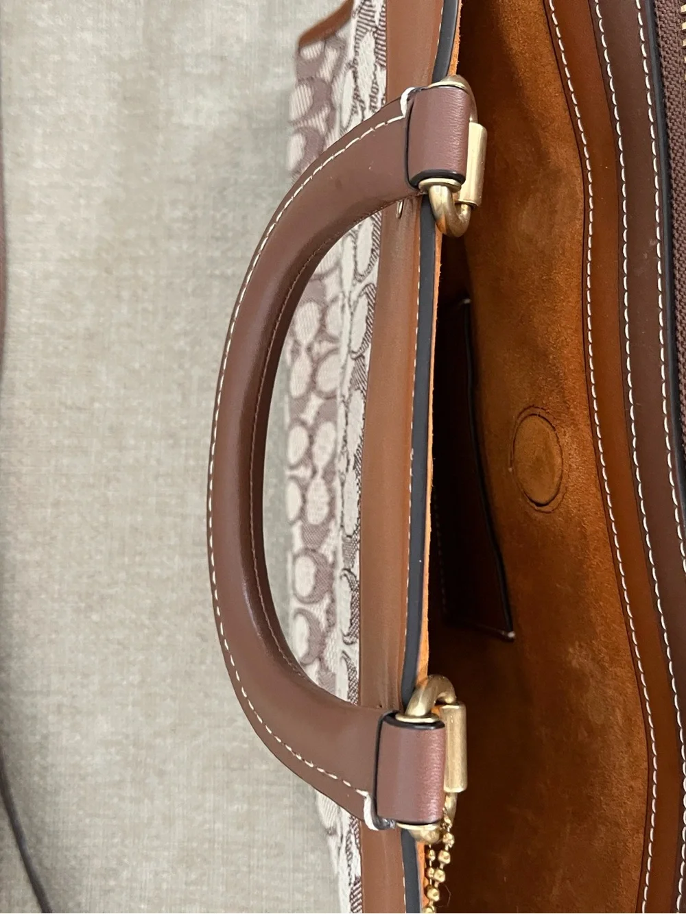 Large Coach Brown Signature Canvas Bag/fits a Laptop